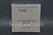 16 Karat Pale Gold Leaf, 85mm<br /><small>16KT PALE GOLD LEAF, 85mm @ 500 LVS/PK CHINA</small>
